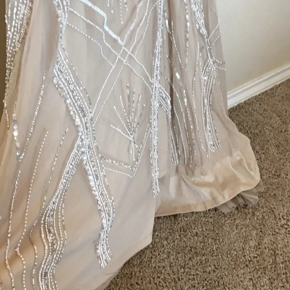 BHLDN Luxor beaded Art Deco bridal wedding dress 8 - Picture 7 of 10